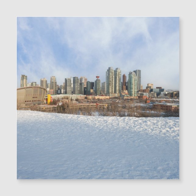 Calgary Skyline Winter Wonderland Magnetkarte (Vorderseite)