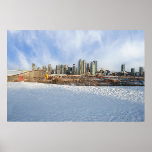 Calgary Skyline Winter Wonderland Poster