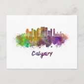 Calgary V2 skyline im Watercolor Postkarte (Vorderseite)