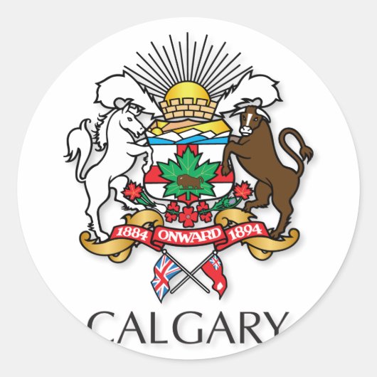 Calgary Wappen Runder Aufkleber (Vorderseite)