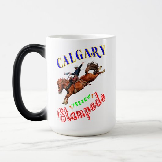 Calgary Yeehaw Stampede Verwandlungstasse (Links)