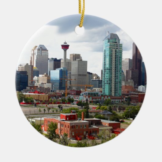 Calgaryskyline mit Gebäude und Turm Keramik Ornament (Vorne)