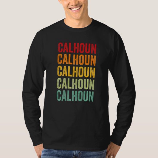 Calhoun County Georgia Regenbogen Text T-Shirt (Vorderseite)