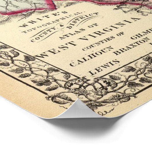 Calhoun, Gilmer, Braxton, Lewis, Upshur-Landkreis Poster (Ecke)