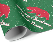 Cali Bär Silhouette im Schneesturm Weihnachten Geschenkpapier (Rolleneckpunkt)