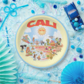 CALI California Beach Pappteller (Party)