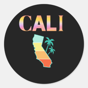 Cali California Runder Aufkleber