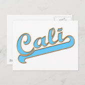 Cali California Surfer-Logo in Blue Postkarte (Vorne/Hinten)