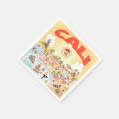Cali Cartoon California Paper Napkin Serviette (Ecke)