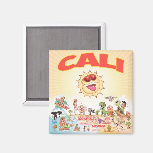 Cali Cartoons Magnet (Vorderseite/Rückseite)