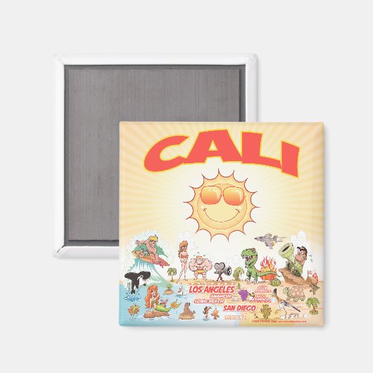 Cali Cartoons Magnet (Vorderseite/Rückseite)