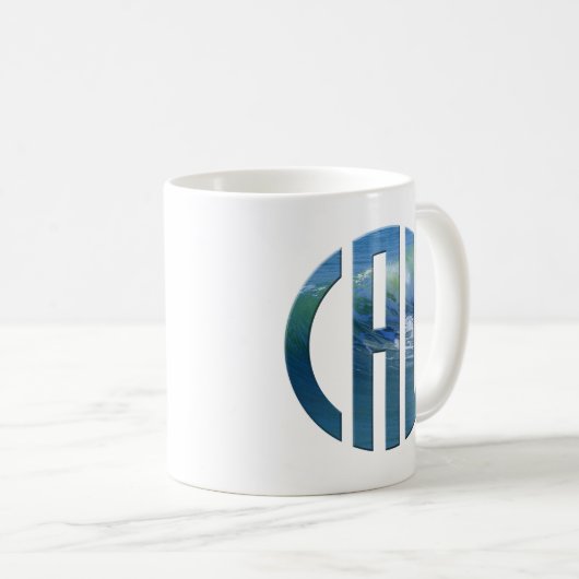 Cali Circle Wave Logo (dunkel) Kaffeetasse (VorderseiteRechts)