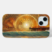 Cali Coastline Glow: Sunset Pier Phone Case (Rückseite (Horizontal))
