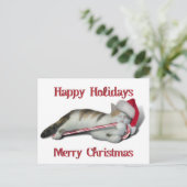 Cali, die Candy Cane Kitty Postkarte (Stehend Vorderseite)