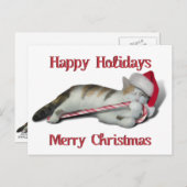 Cali, die Candy Cane Kitty Postkarte (Vorne/Hinten)