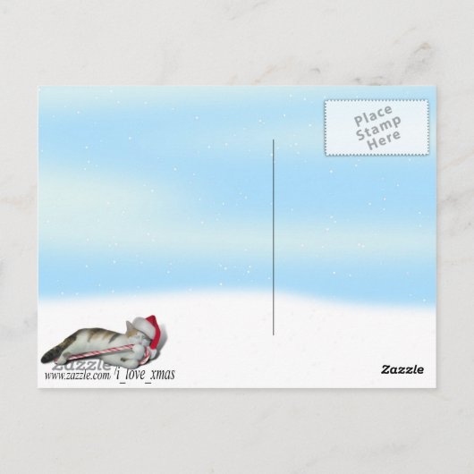 Cali, die Candy Cane Kitty Postkarte (Rückseite)