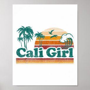 Cali Girl California Beach Sommerurlaub Vintag Poster