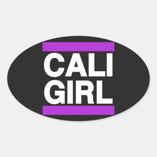 Cali Girl Lila Ovaler Aufkleber (Vorderseite)