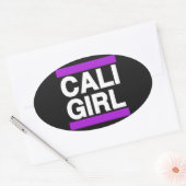 Cali Girl Lila Ovaler Aufkleber (Umschlag)