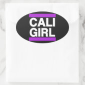 Cali Girl Lila Ovaler Aufkleber (Tasche)