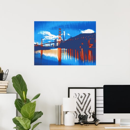 Cali, Golden Gate Bridge San Francisco Bay HSS Poster (Heimbüro)