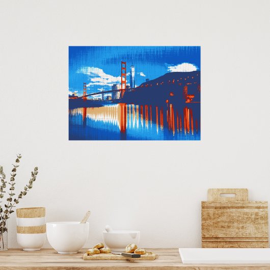 Cali, Golden Gate Bridge San Francisco Bay HSS Poster (Küche)