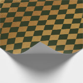 Cali Green Gold Geometry Schachbrett Diamond Cut Geschenkpapier (Ecke)
