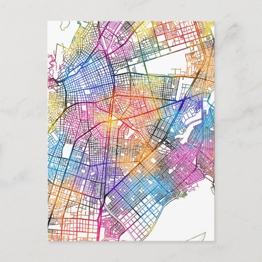 Cali Kolumbien City Map Postkarte (Vorderseite)