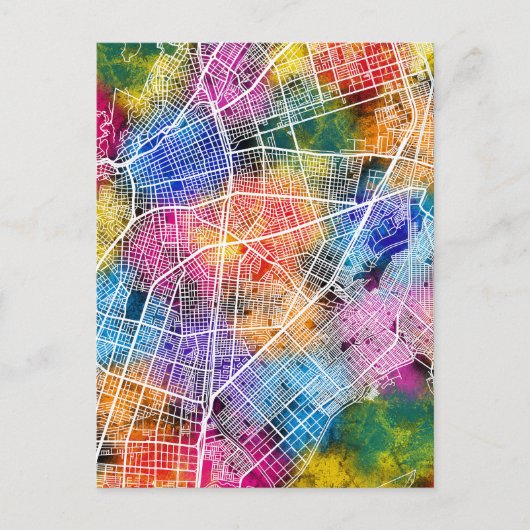 Cali Kolumbien City Map Postkarte (Vorderseite)