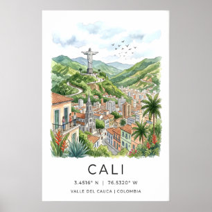 Cali Kolumbien Poster - Salsa Hauptstadt Stadtbild