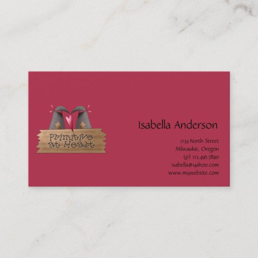 Cali Krähen · Primitives am Herzen Visitenkarte (Vorderseite)