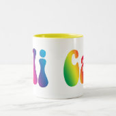 Cali Krawatten-Kalifornienhippie-Logo Zweifarbige Tasse (Mittel)