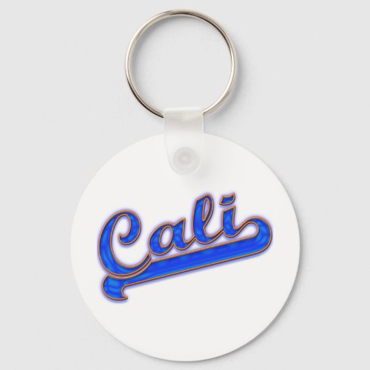 Cali-Logo Blaue Welle Schlüsselanhänger (Vorderseite)