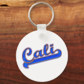 Cali-Logo Blaue Welle Schlüsselanhänger (Vorderseite)