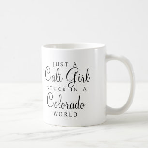 Cali Mädchen, in einer Colorado-Welt Kaffeetasse