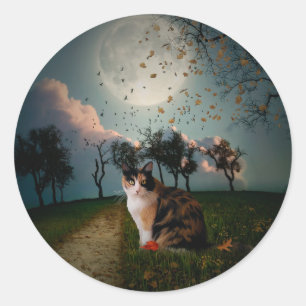 Cali Moon Runder Aufkleber