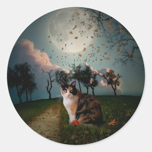 Cali Moon Runder Aufkleber (Vorderseite)