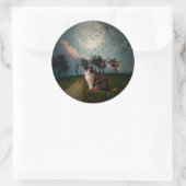 Cali Moon Runder Aufkleber (Tasche)