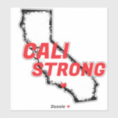 CALI STRONG Red Blk Border CA Solides Herz Aufkleber (Blatt)
