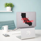 CALI STRONG Red Blk CA Kontur Herz Aufkleber (Laptop auf Schreibtisch)