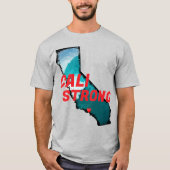CALI STRONG Red Blk CA Kontur Ocean Solid Heart T-Shirt (Vorderseite)