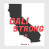 CALI STRONG Red Blk CA Solid Heart Aufkleber (Blatt)