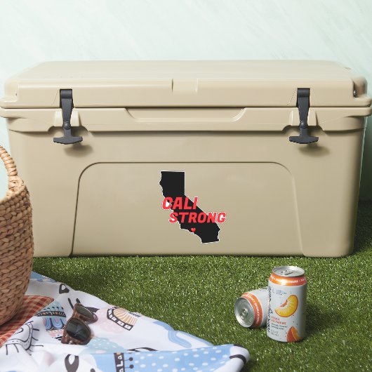 CALI STRONG Red Blk CA Solid Heart Aufkleber (Kühler)