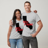 CALI STRONG Red Blk CA Solid Heart T-Shirt (Unisex)