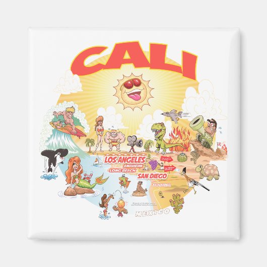 CALI, Südkalifornien Magnet (Vorne)