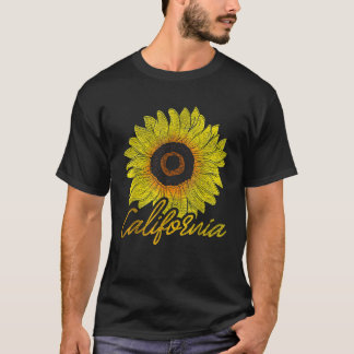 Cali Summer CA Staat Gelbe Sonnenblume Tropischer T-Shirt