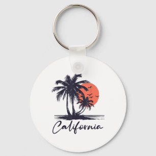 Cali Summer Vacation Ca Palm Trees Usa Retro Schlüsselanhänger