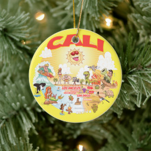 CALI Sunny California Runde Keramik Keramik Ornament