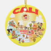 CALI Sunny California Runde Keramik Ornament (Vorne)