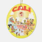 CALI Sunny California Runde Keramik Ornament (Links)